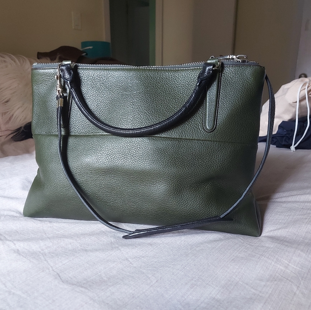 Coach Green Leather Borough Shoulder Bag